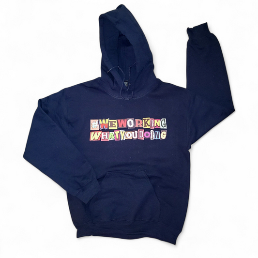 Navy "Ransom Note" Hoody *1 Of 1* Small