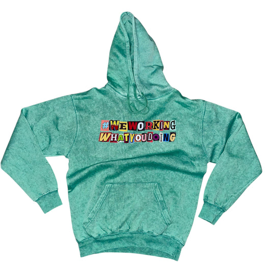 Acid Turquoise "Ransom Note" Hoodie *1 of 1* MEDIUM